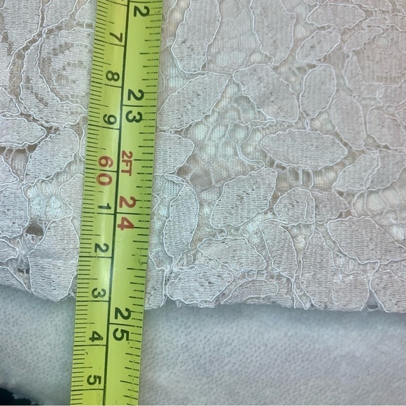 NEW Boho Lace Top Small - Ivory / Cream Sleeveless Shirt w/ Lace Layer Classy - Picture 14 of 16